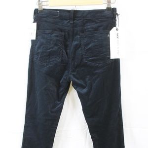 Womens Rag & Bone Navy Velvet Zipper Capri Jeans
